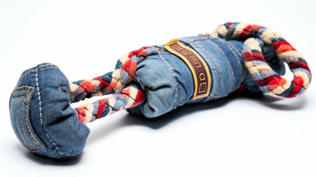 Denim dog toy