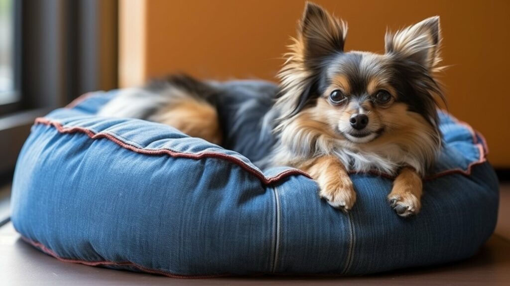 Denim pet bed