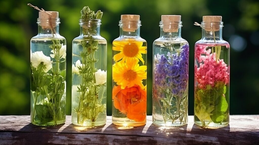 Liquid soap with herbs and flowers