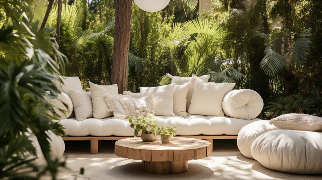 Outdoor cushions made from old pillows