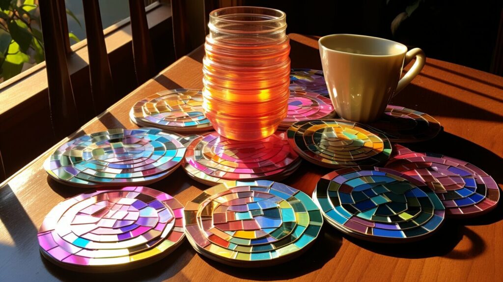 Repurposed DVD Coasters