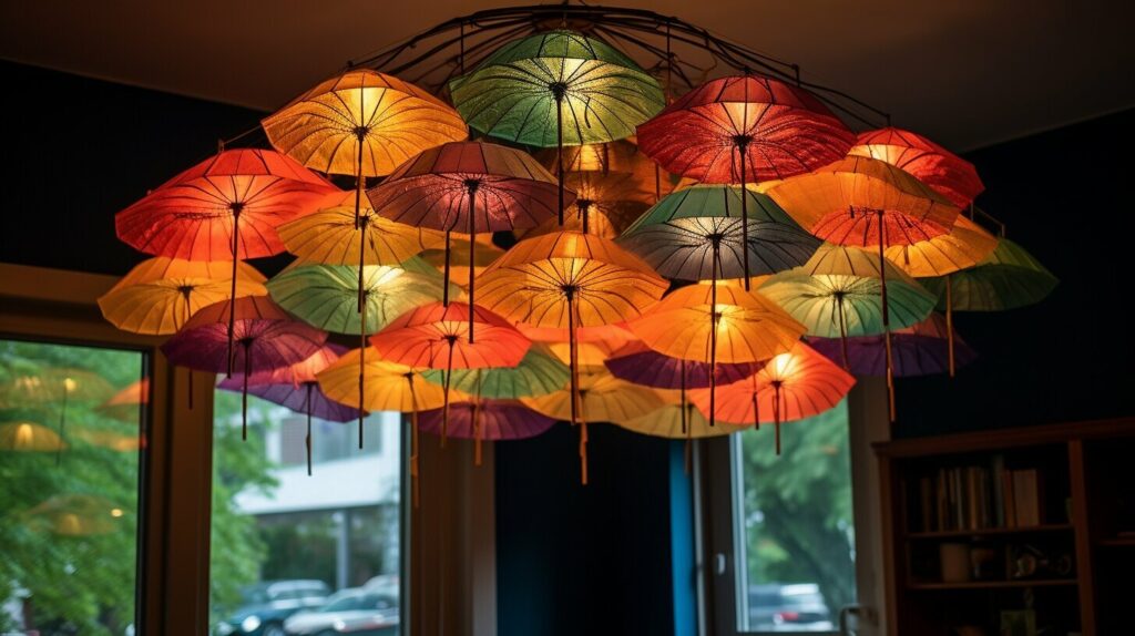 Repurposed Umbrella Lampshade