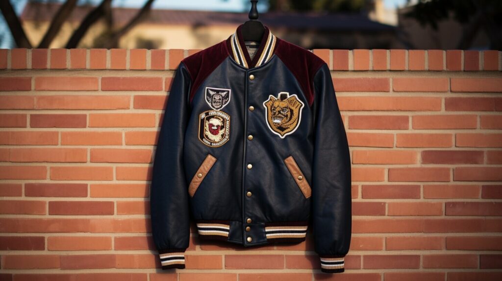 Varsity jacket framed as wall art