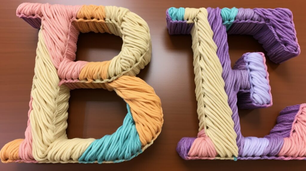 Yarn-wrapped letter