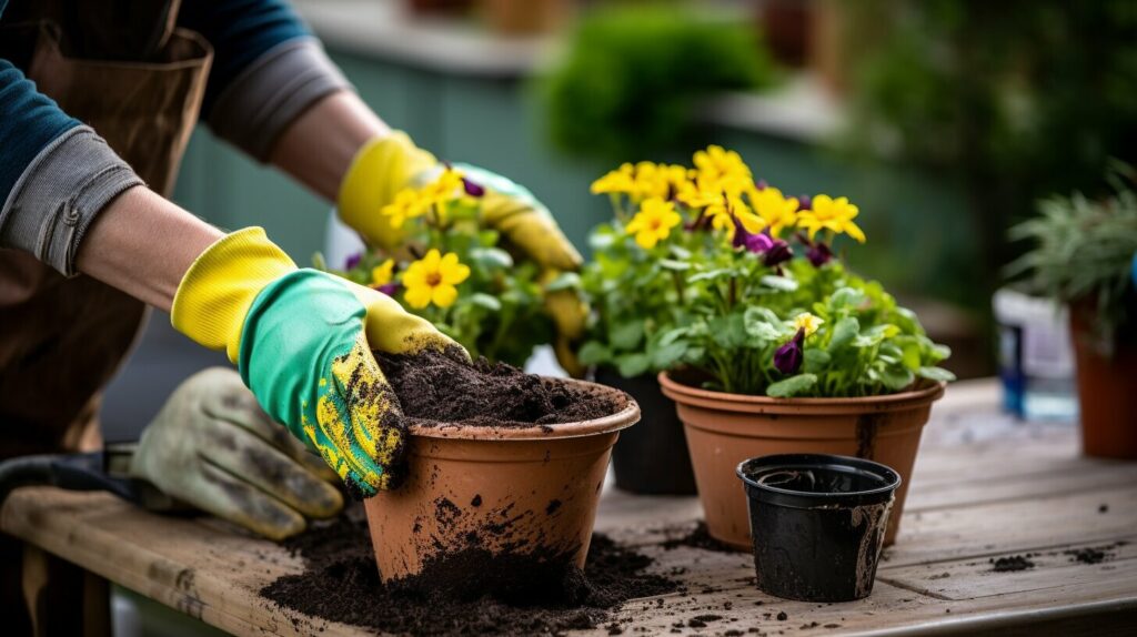 maintaining and cleaning old flower pots