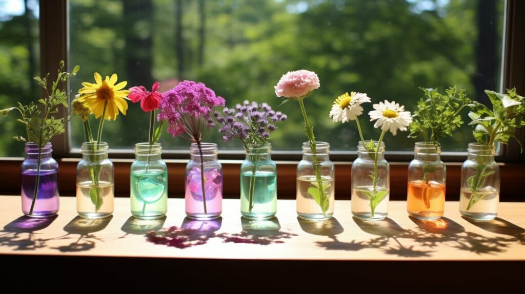 nail polish bottles as mini vases