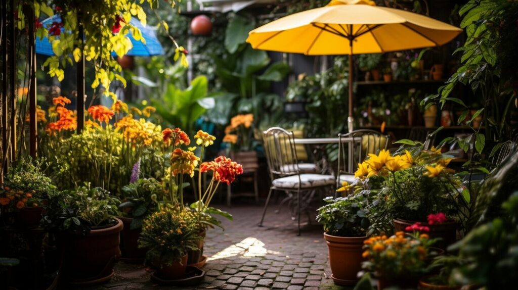 protective covers for plants and furniture using old umbrellas