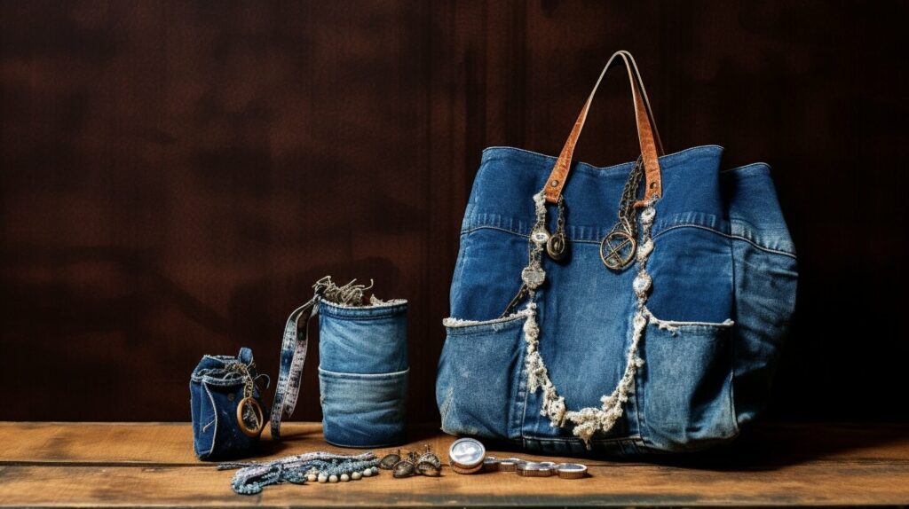 repurposed denim accessories