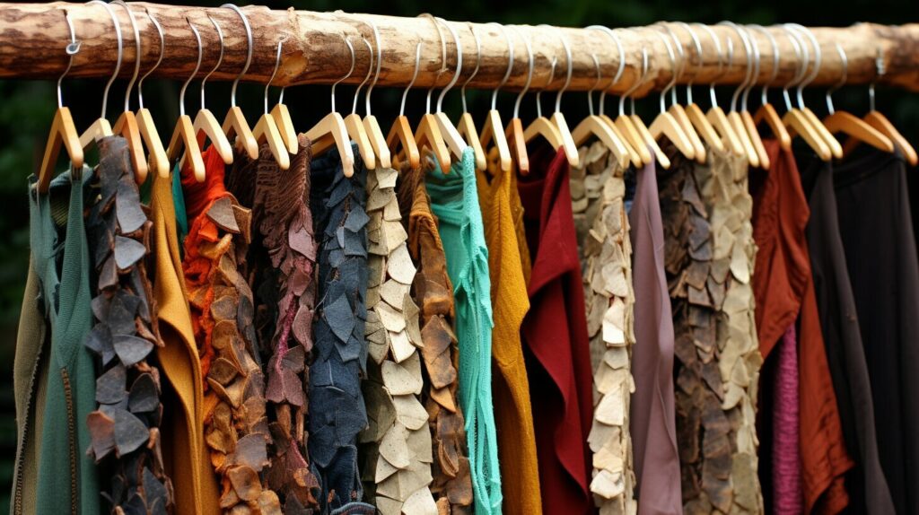 upcycled hangers in closet